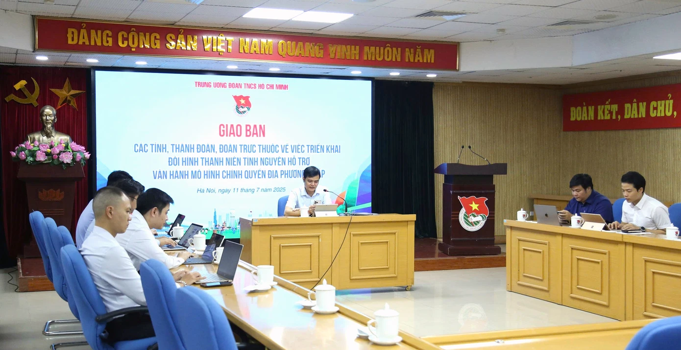 Hội nghị giao ban tại điểm cầu trung ương. Ảnh: CTV