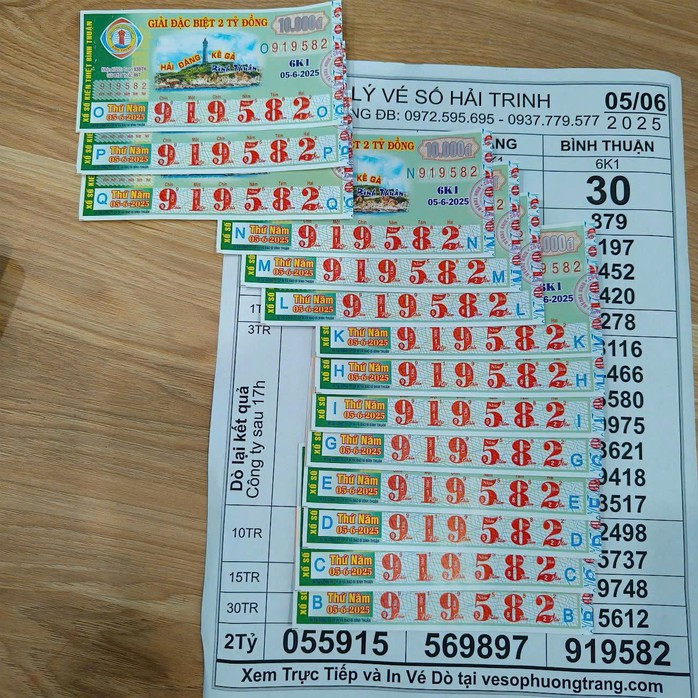 14 tờ vé số trúng giải độc đắc