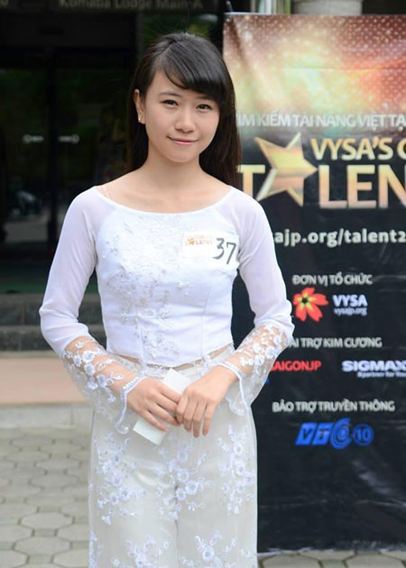 Quỳnh Anh ở vòng sơ loại của “Tìm kiếm tài năng Việt” tại Nhật