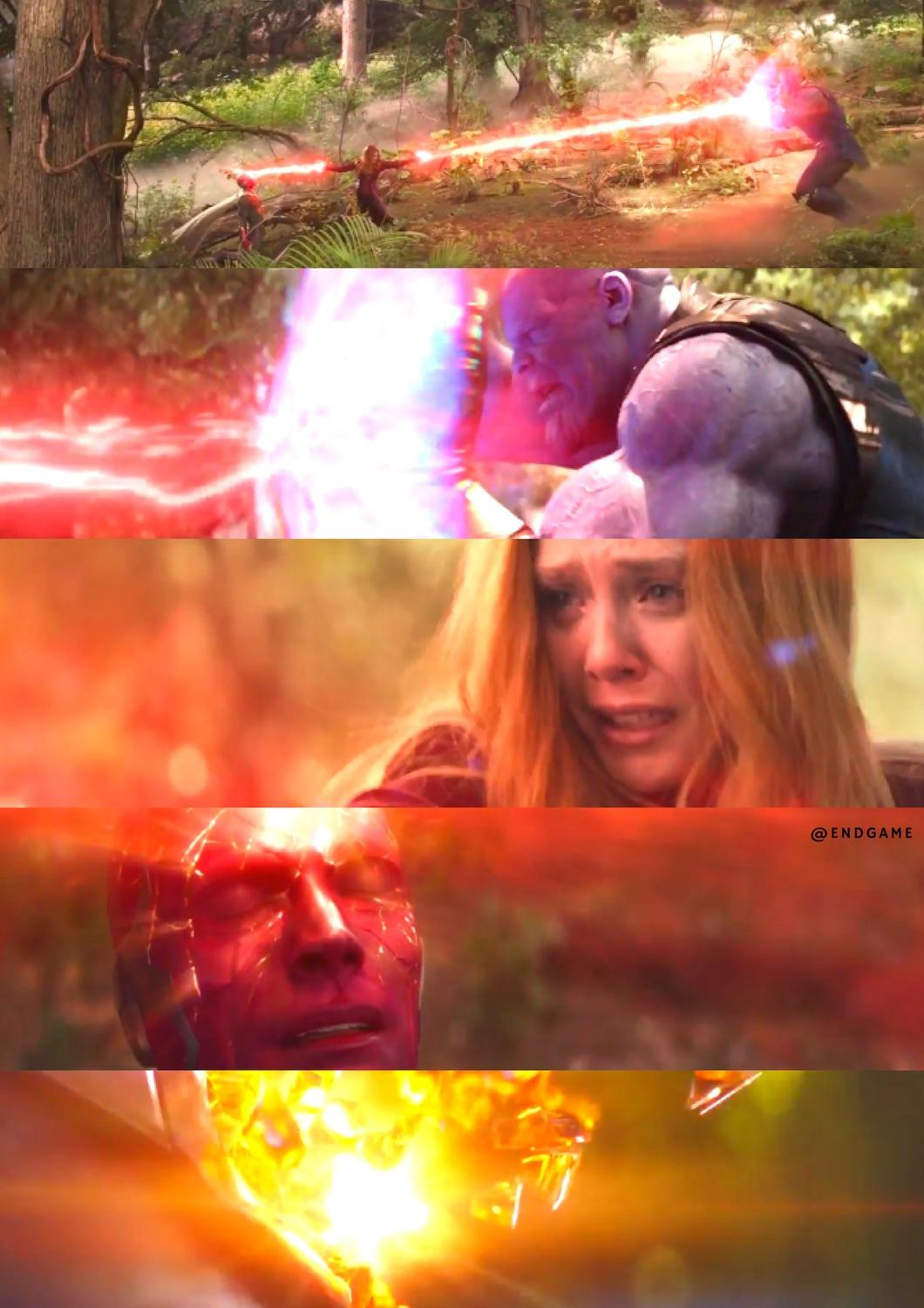 Cảnh quay trong Avengers: Infinity War khiến Olsen thấy xấu hổ. Ảnh: Pinterest.
