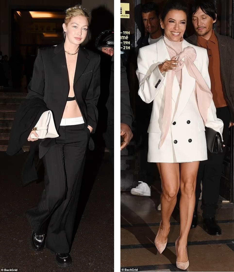 Siêu mẫu Gigi Hadid (trái) và nữ diễn viên Eva Longoria là hai trong số những ngôi sao tham dự bữa tiệc chúc mừng Victoria.