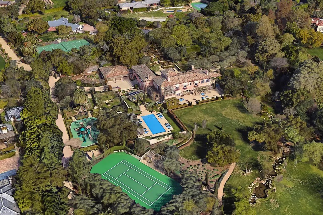 Biệt thự của Harry và Meghan ở California. Ảnh: Google Earth.