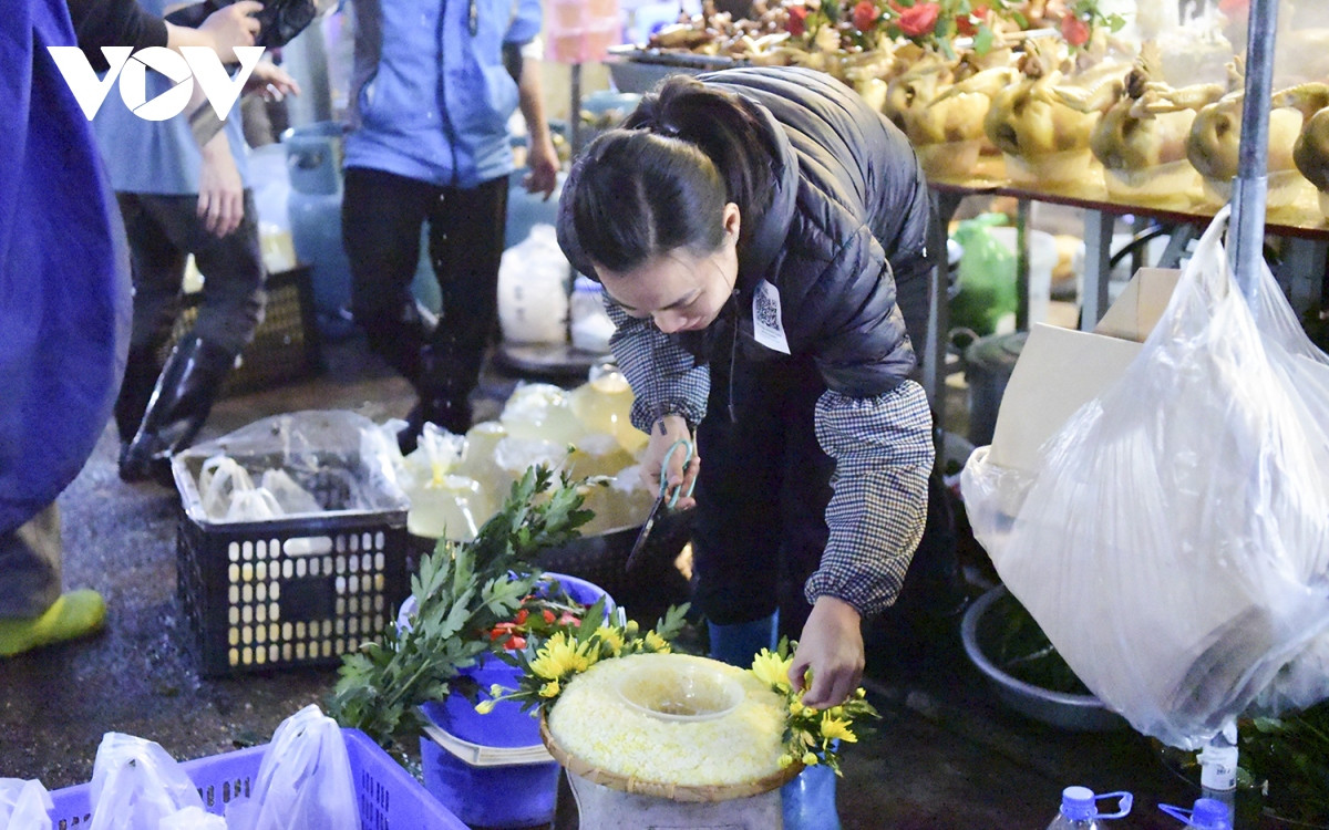 Xôi cúng được trang trí đẹp mắt.