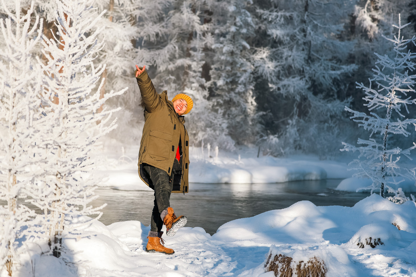 Trải nghiệm tại dòng suối Jargant không bao giờ đóng băng dù nhiệt độ có thể ở mức -50 độ C. Ngoài ra, nước suối rất trong và mát, có vị ngọt thuần khiết.