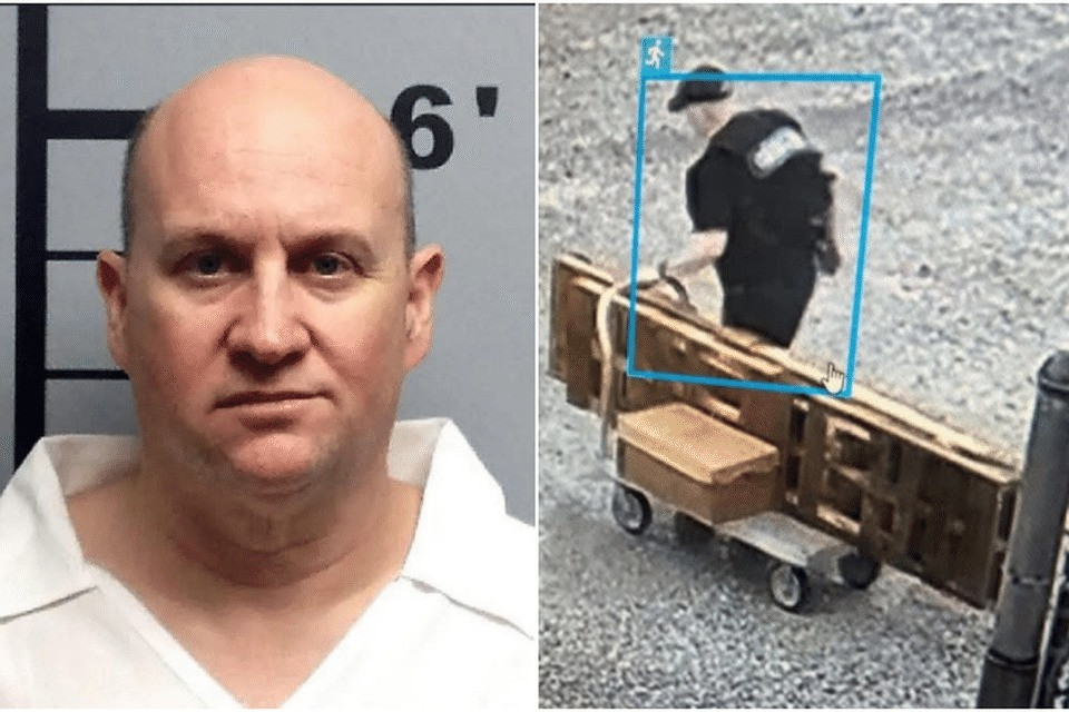 Cựu cảnh sát trưởng Grant Hardin (trái) và khoảnh khắc vượt ngục giữa ban ngày (phải). (Ảnh: NY Times) Cựu cảnh sát trưởng Grant Hardin (trái) và khoảnh khắc vượt ngục giữa ban ngày (phải). (Ảnh: NY Times)