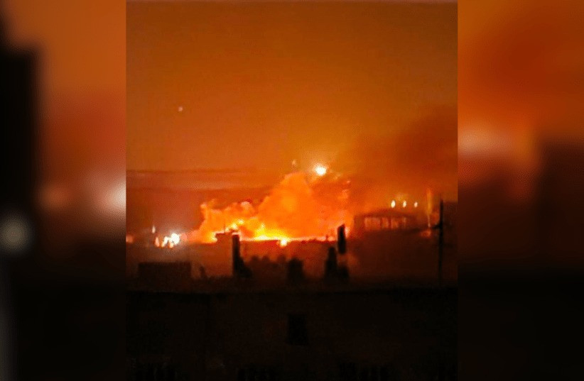 Hình ảnh vụ cháy trong đoạn video lan truyền trên mạng xã hội. (Ảnh: Jerasulem Post)
