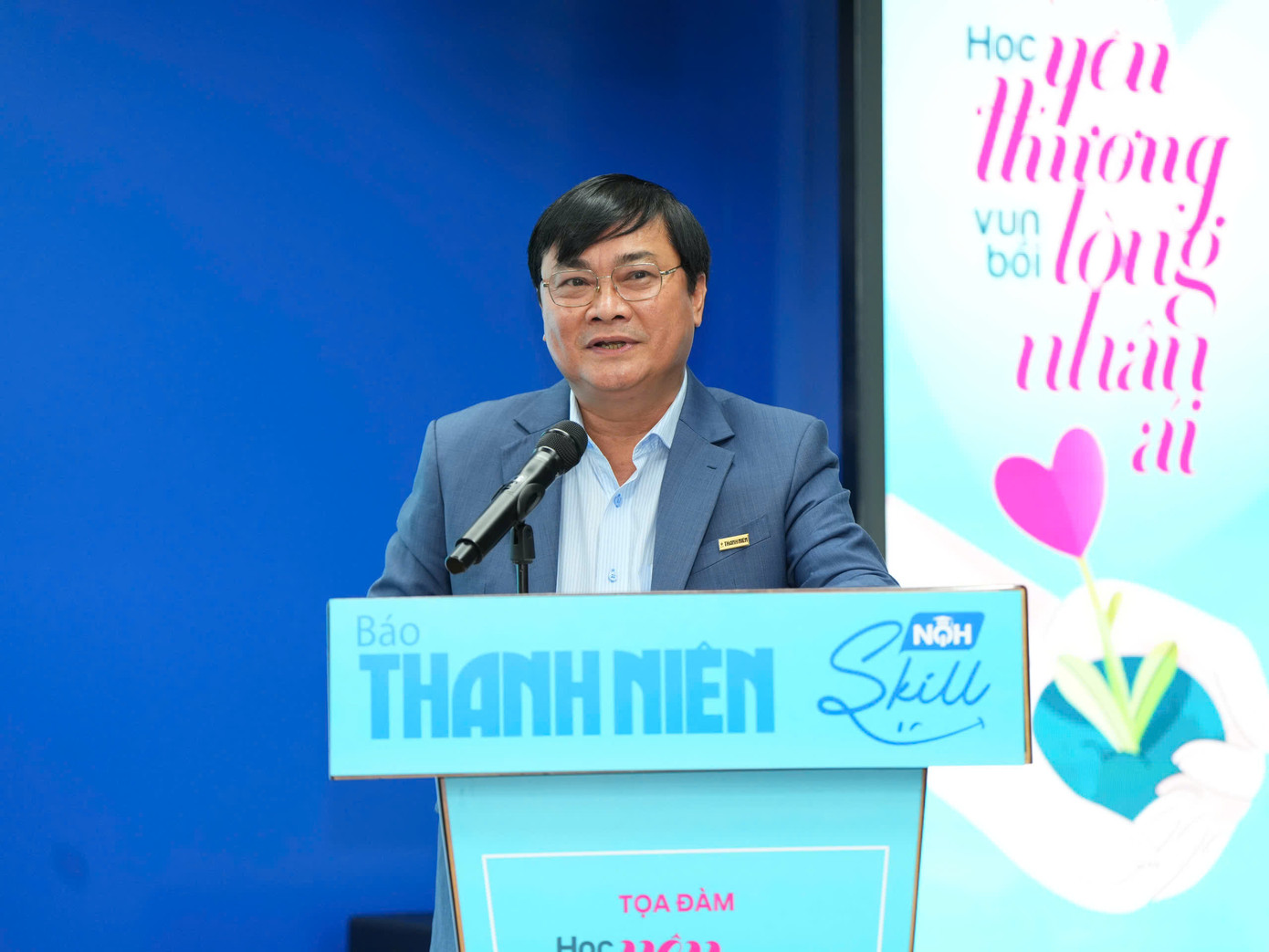 Ông Nguyễn Ngọc Toàn- Tổng Biên tập Báo Thanh Niên nói Toạ đàm nhằm giúp các bạn trẻ học cách yêu thương và vun bồi lòng nhân ái