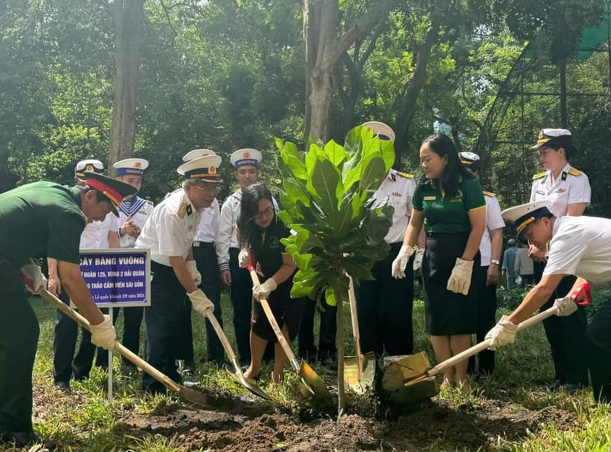 Trồng cây bàng vuông đưa về từ Trường Sa tại Thảo Cầm Viên. Trồng cây bàng vuông đưa về từ Trường Sa tại Thảo Cầm Viên.