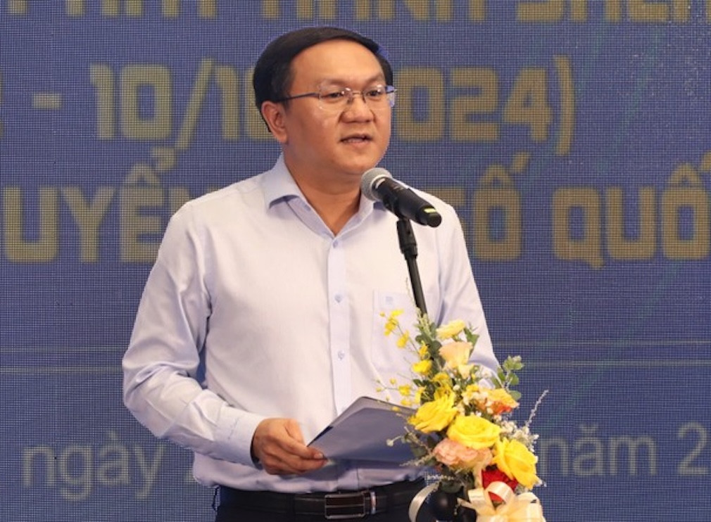 Ông Lâm Đình Thắng, Giám đốc Sở TT&amp;TT TPHCM phát biểu khai mạc