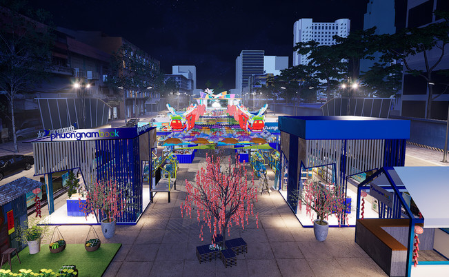 Phối cảnh toàn cảnh Lễ hội Đường sách Tết Giáp Thìn (ảnh BTC)