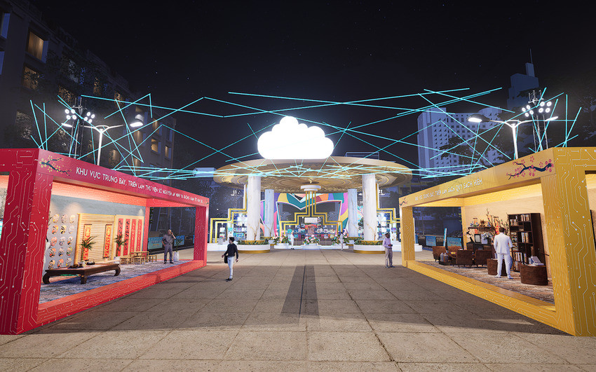 Phối cảnh bố trí các gian hàng tại Lễ hội đường sách Tết Giáp Thìn (ảnh BTC)