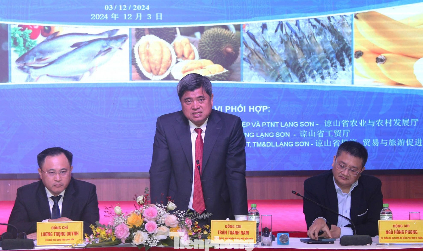 Thứ trưởng Trần Thanh Nam (giữa) phát biểu, trao đổi một số vấn đề mà doanh nghiệp hai nước Việt Nam, Trung Quốc quan tâm (ảnh: Duy Chiến).