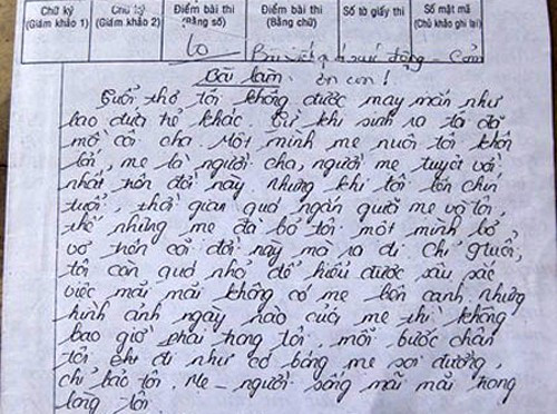 Bài văn viết về người mẹ của Nguyễn Thị Kiều Vân