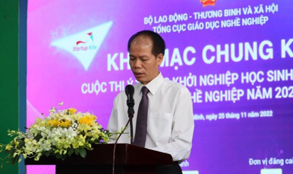 Ông Đỗ Năng Khánh, Phó Tổng cục trưởng Tổng cục GDNN phát biểu Khai mạc vòng chung kết cuộc thi Startup Kite 2022. Ông Đỗ Năng Khánh, Phó Tổng cục trưởng Tổng cục GDNN phát biểu Khai mạc vòng chung kết cuộc thi Startup Kite 2022.