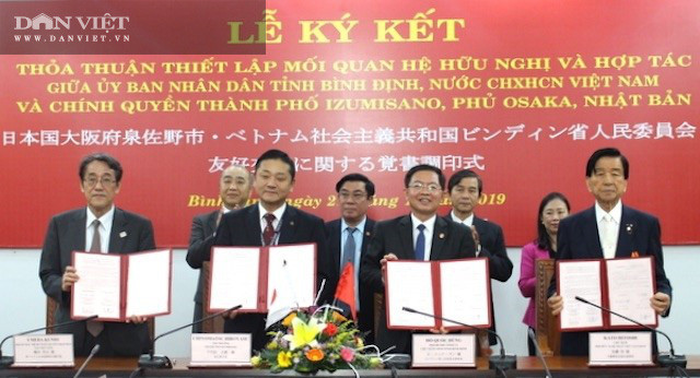 Đầu năm 2021, UBND tỉnh Bình Định và chính quyền thành phố Izumisano, phủ Osaka, Nhật Bản đã ký kết thỏa thuận thiết lập mối quan hệ hữu nghị và hợp tác (Ảnh tư liệu).