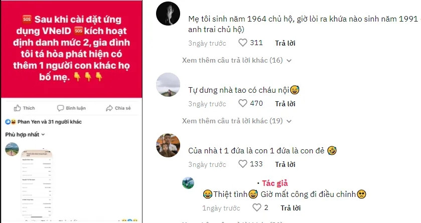 Nhiều người phát hiện bị nhầm lẫn thông tin hộ gia đình trên VNeID. Nhiều người phát hiện bị nhầm lẫn thông tin hộ gia đình trên VNeID.