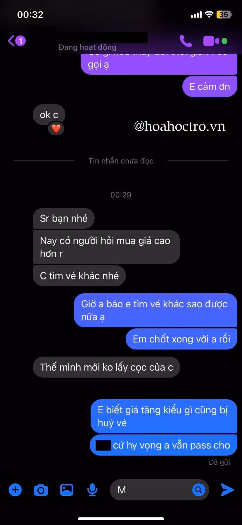 Vì không cọc trước, lại chọn chờ giao dịch tại sân, bạn Q.T. đã bị người bán từ chối phút chót vì tìm được người mua khác ra giá cao hơn. - Ảnh: NVCC