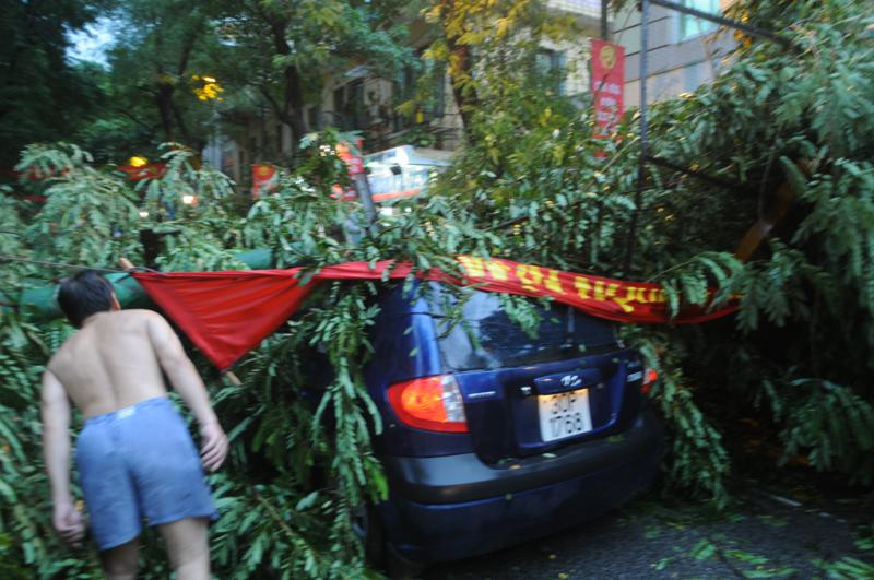Rất may, tài xế đã kịp thời né tránh an toàn. Sau đó, anh này cố gắng cạy cửa sau, phía bên phải xe mới thoát ra được