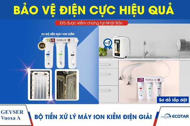 Mua máy lọc nước ion kiềm Atica được tặng bộ tiền xử lý tích hợp công nghệ chống bám cặn điện cực