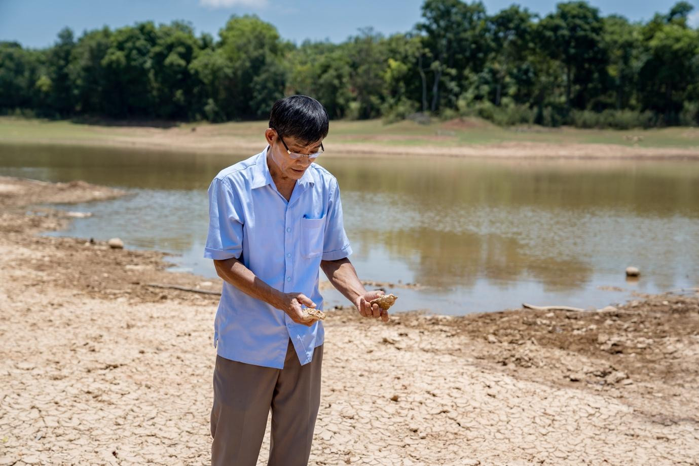 Hồ chứa nước tại Quảng Trị cạn kiệt vào mùa hạn năm 2020