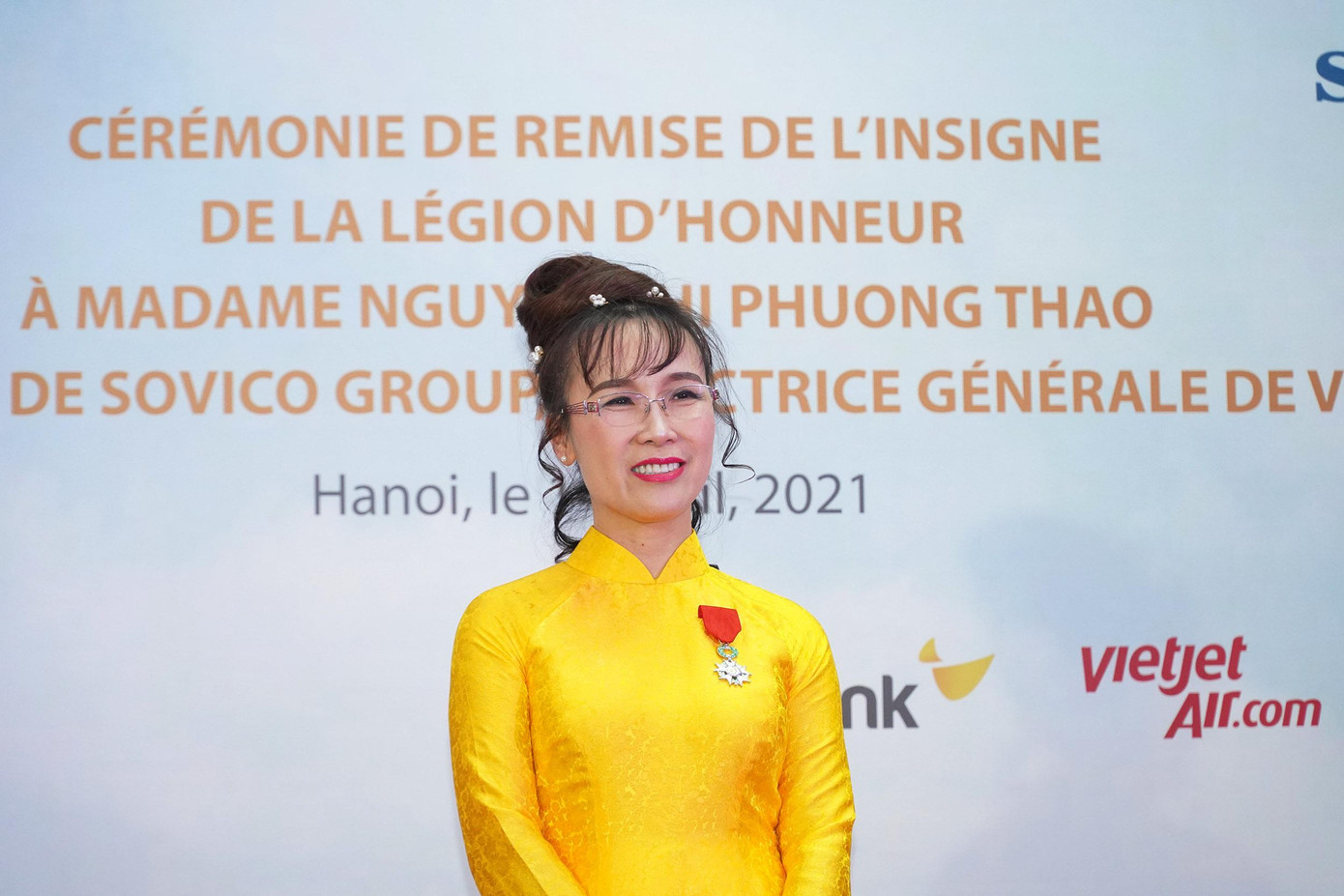 Nữ tỉ phú Nguyễn Thị Phương Thảo tại lễ trao Huân chương Bắc đẩu Bội tinh. Ảnh: Nguyễn Quang