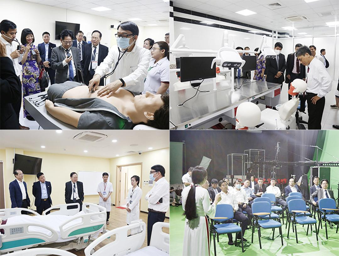 Đoàn cán bộ, giảng viên ĐH Huế tham quan các phòng thực hành Y-Dượcvà Xưởng phim Én Bạc tại trường ĐH Duy Tân