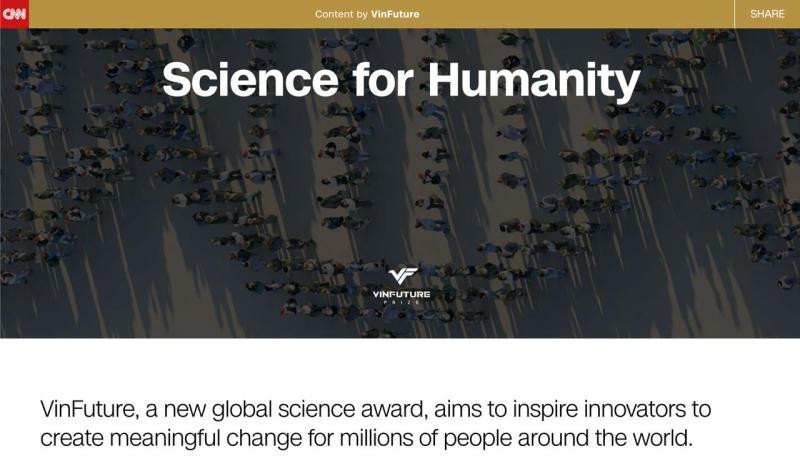 Bài báo quảng bá Giải thưởng VinFuture đăng tải trên CNN