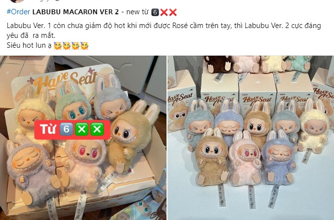 Labubu được săn đón "chóng mặt" trên các trang mạng. Labubu được săn đón "chóng mặt" trên các trang mạng.