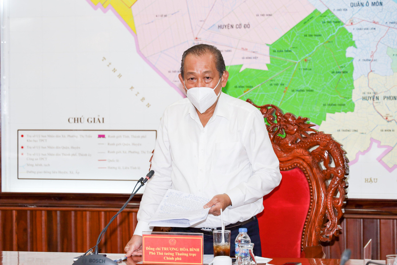 Phó Thủ tướng Thường trực - Trương Hoà Bình phát biểu tại buổi làm việc.