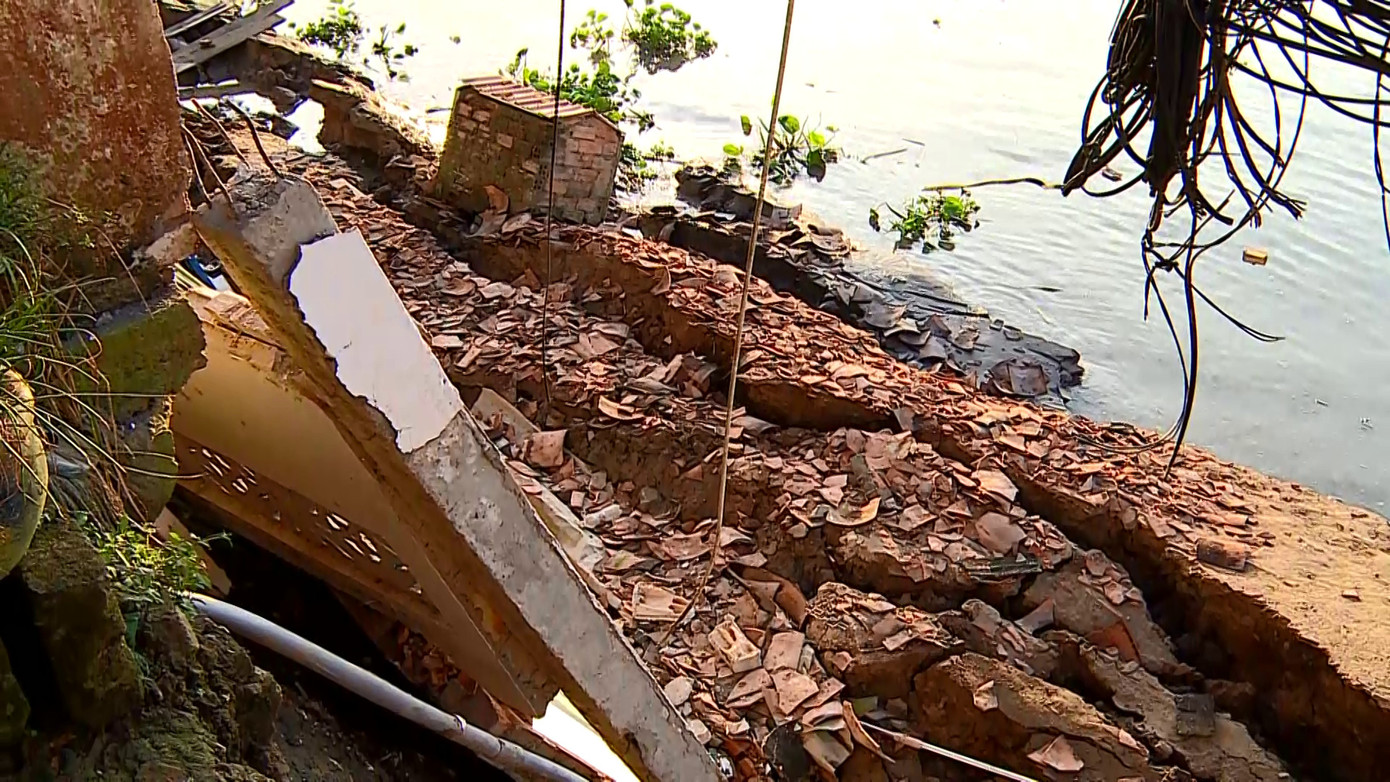 Hiện trường vụ sạt lở.