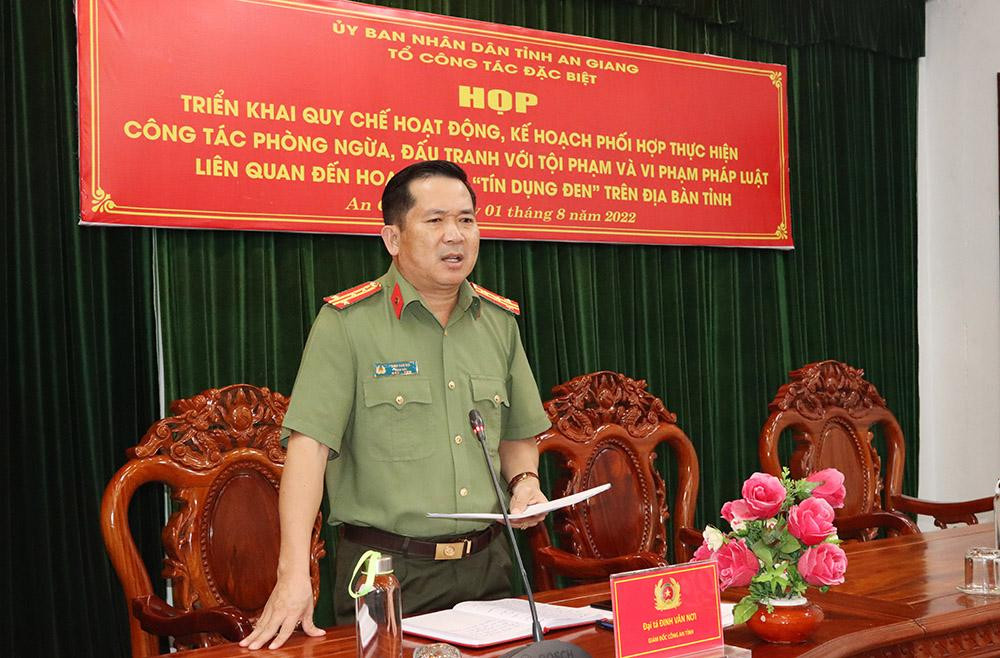 Đại tá Đinh Văn Nơi, Giám đốc Công an tỉnh An Giang. Đại tá Đinh Văn Nơi, Giám đốc Công an tỉnh An Giang.