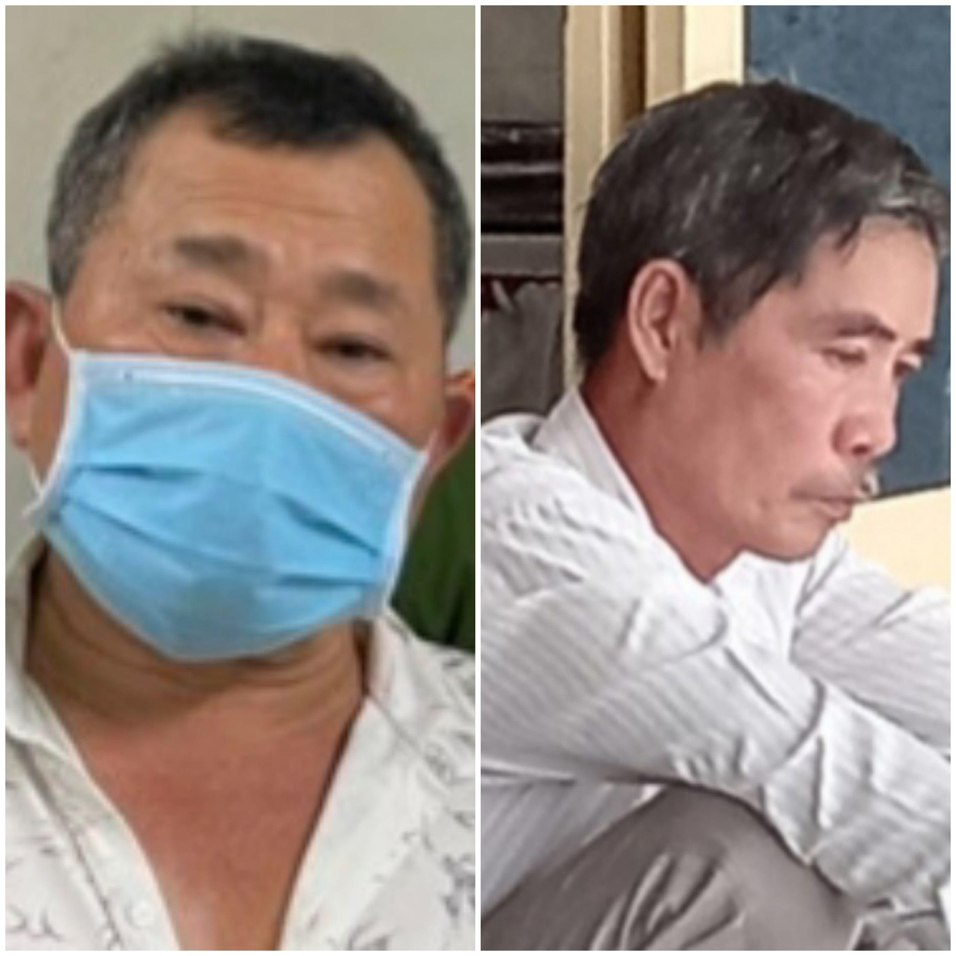 Đối tượng Dương Văn Hoàng (đeo khẩu trang) và Lê Tấn Hảo. Đối tượng Dương Văn Hoàng (đeo khẩu trang) và Lê Tấn Hảo.