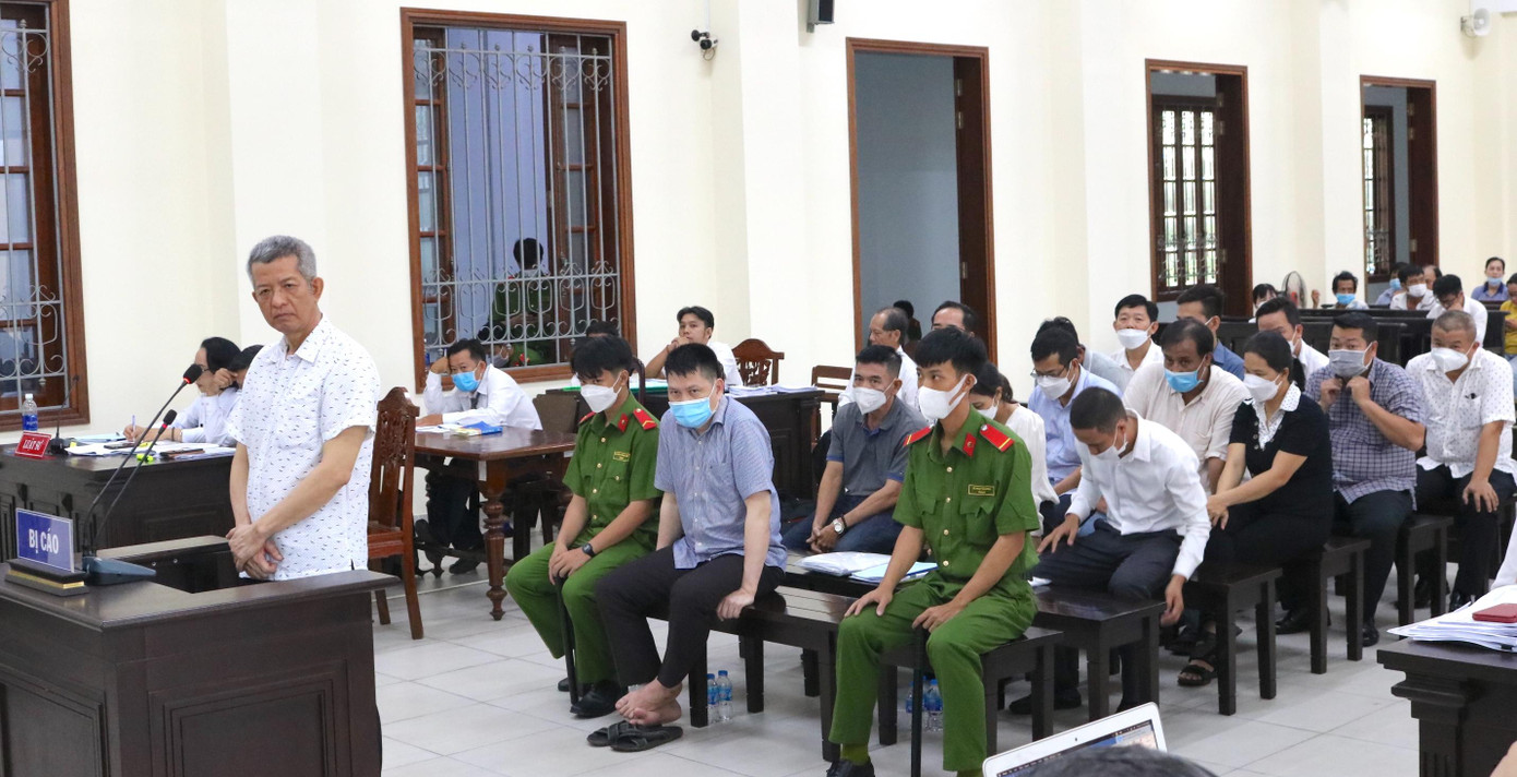 Các bị cáo tại phiên toà - Ảnh: Kim Hà.