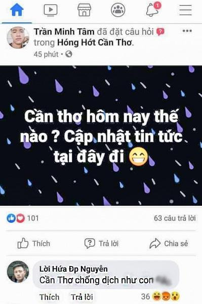 Nội dung mà T.N bình luận trên mạng xã hội. Nội dung mà T.N bình luận trên mạng xã hội.