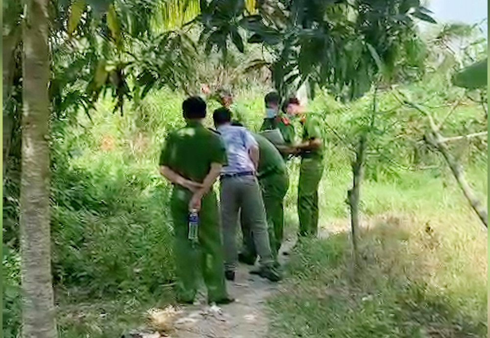 Hiện trường nơi phát hiện thi thể nạn nhân.