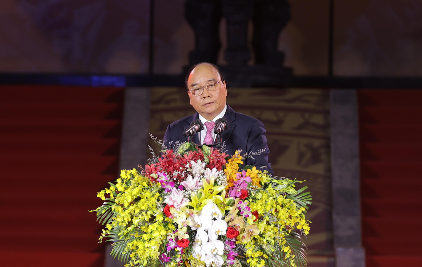 Chủ tịch nước Nguyễn Xuân Phúc phát biểu tại lễ khánh thành.