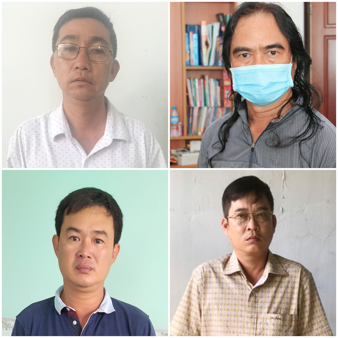 Các bị can Giàu, Hùng, Phúc và Tuyên. Các bị can Giàu, Hùng, Phúc và Tuyên.