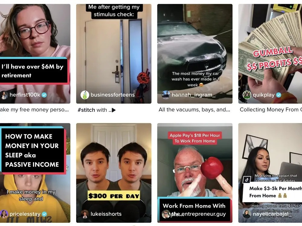 Nhiều TikToker tự nhận có thu nhập khủng mà không cần làm gì nhiều. Ảnh: TikTok.