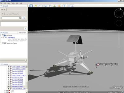 Đây là hình ảnh mô hình 3D của phi thuyền khám phá mặt trăng.