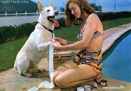 Marilyn trong bức hình quảng cáo cho một công ty dược. Bruno Bernard viết: 