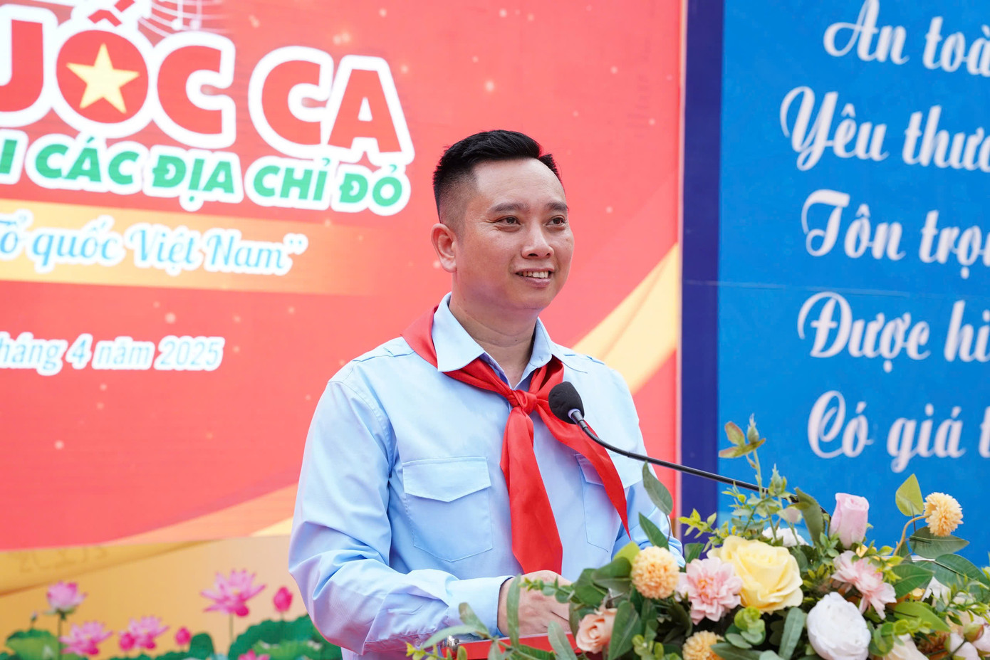 Anh Lê Anh Quân - Phó Chủ tịch Hội đồng Đội T.Ư phát biểu tại chương trình. Anh Lê Anh Quân - Phó Chủ tịch Hội đồng Đội T.Ư phát biểu tại chương trình.