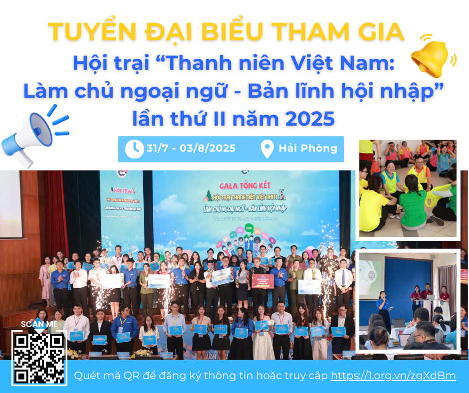 Hội trại sẽ diễn ra từ ngày 31/7 đến 3/7/2025. Hội trại sẽ diễn ra từ ngày 31/7 đến 3/7/2025.