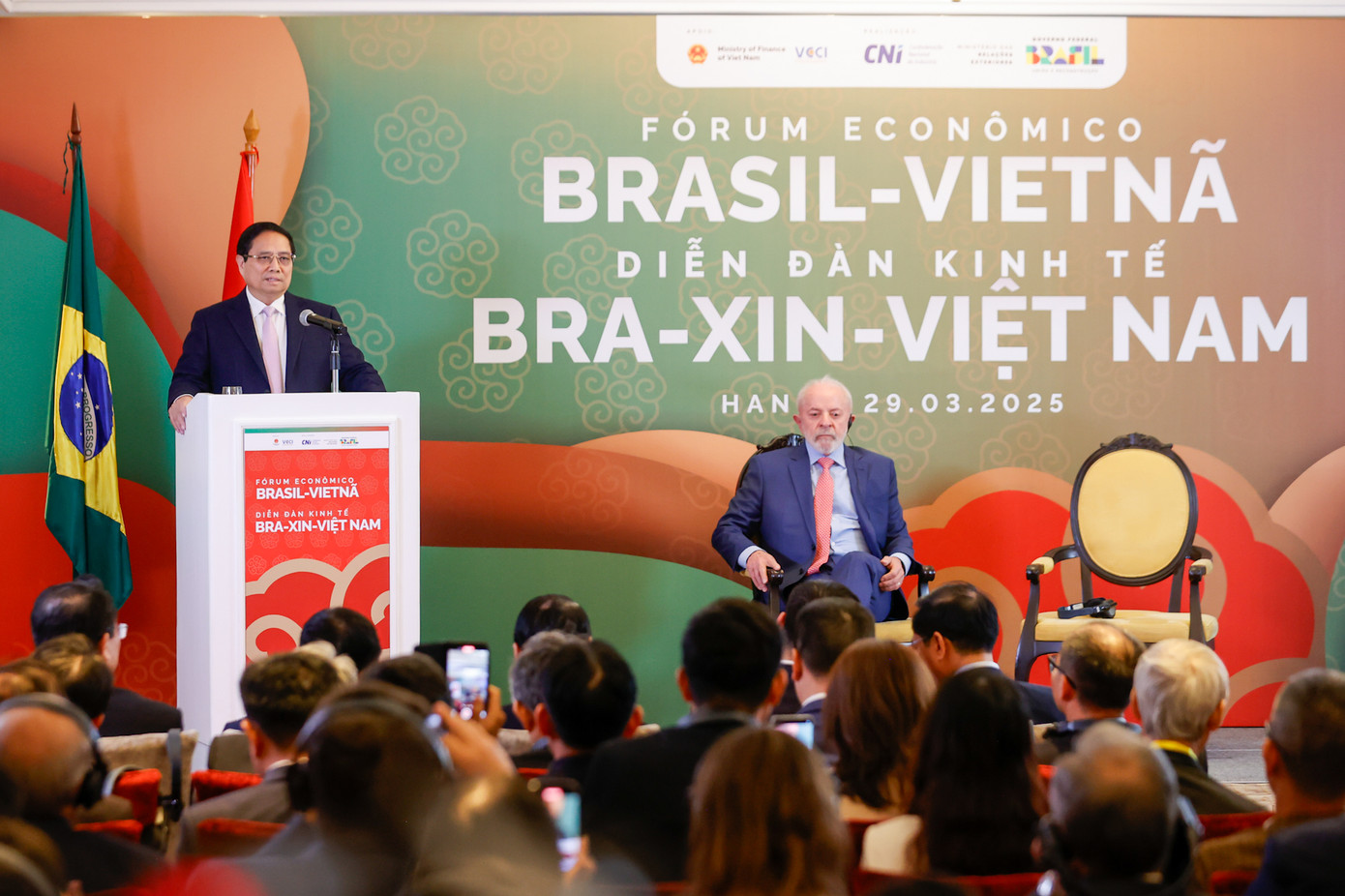 Theo Thủ tướng, quan hệ Việt Nam - Brazil đến nay hội tụ 5 điểm tương đồng, bổ sung mang tính chủ đạo. Ảnh: VGP/Nhật Bắc.