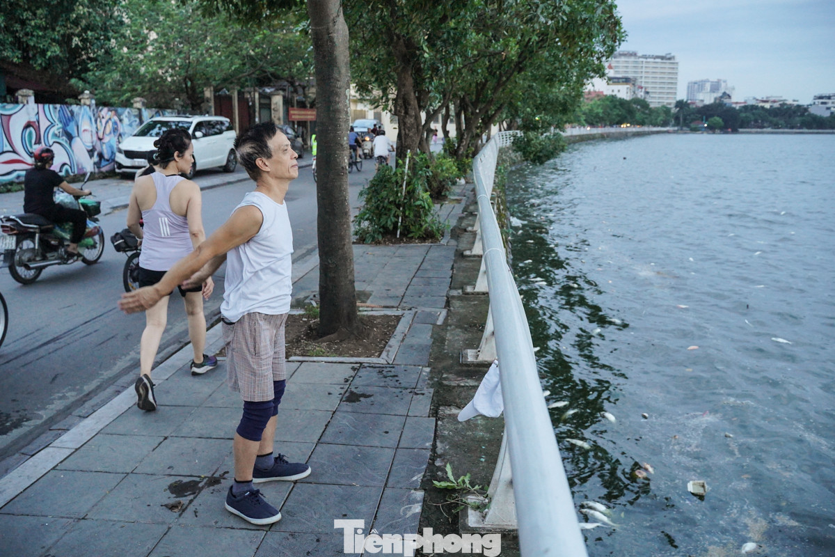 Ông Lê Văn Thành (quận Tây Hồ) cho biết, cá chết đã 1 tuần nay, ngày nào cũng thấy công nhân dọn dẹp. Tuy nhiên, đến đêm ngủ dậy thì lại thấy rất nhiều cá chết nổi khắp nơi, chúng tôi mong tình trạng này sớm được giải quyết". Ông Lê Văn Thành (quận Tây Hồ) cho biết, cá chết đã 1 tuần nay, ngày nào cũng thấy công nhân dọn dẹp. Tuy nhiên, đến đêm ngủ dậy thì lại thấy rất nhiều cá chết nổi khắp nơi, chúng tôi mong tình trạng này sớm được giải quyết".