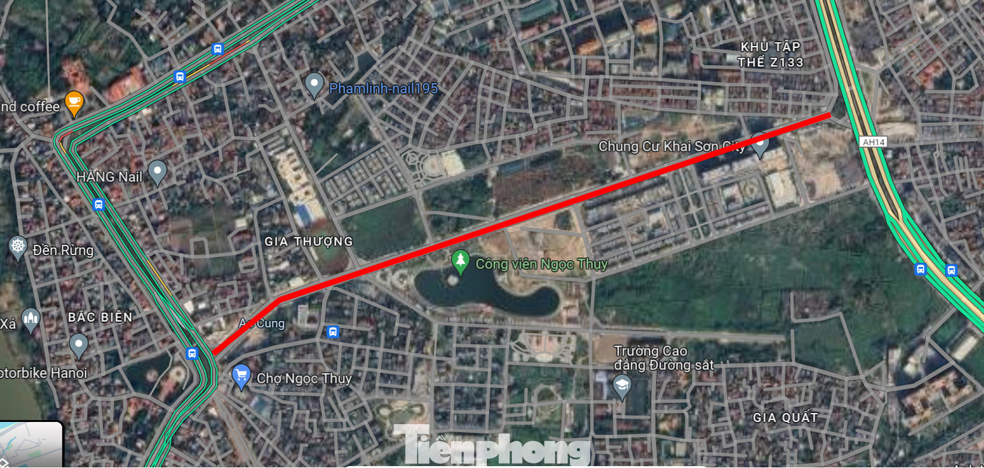 Bản đồ thể hiện vị trí tuyến đường tỉ đô nối đê Ngọc Thụy với khu đô thị mới Thượng Thanh. Bản đồ thể hiện vị trí tuyến đường tỉ đô nối đê Ngọc Thụy với khu đô thị mới Thượng Thanh.