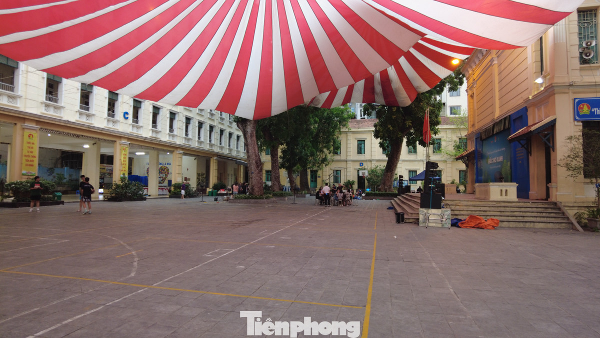 Không gian trường THCS Trưng Vương (quận Hoàn Kiếm, TP Hà Nội) - nơi diễn ra lễ phát động cuộc thi tìm hiểu môi trường 'Giấc mơ xanh'.