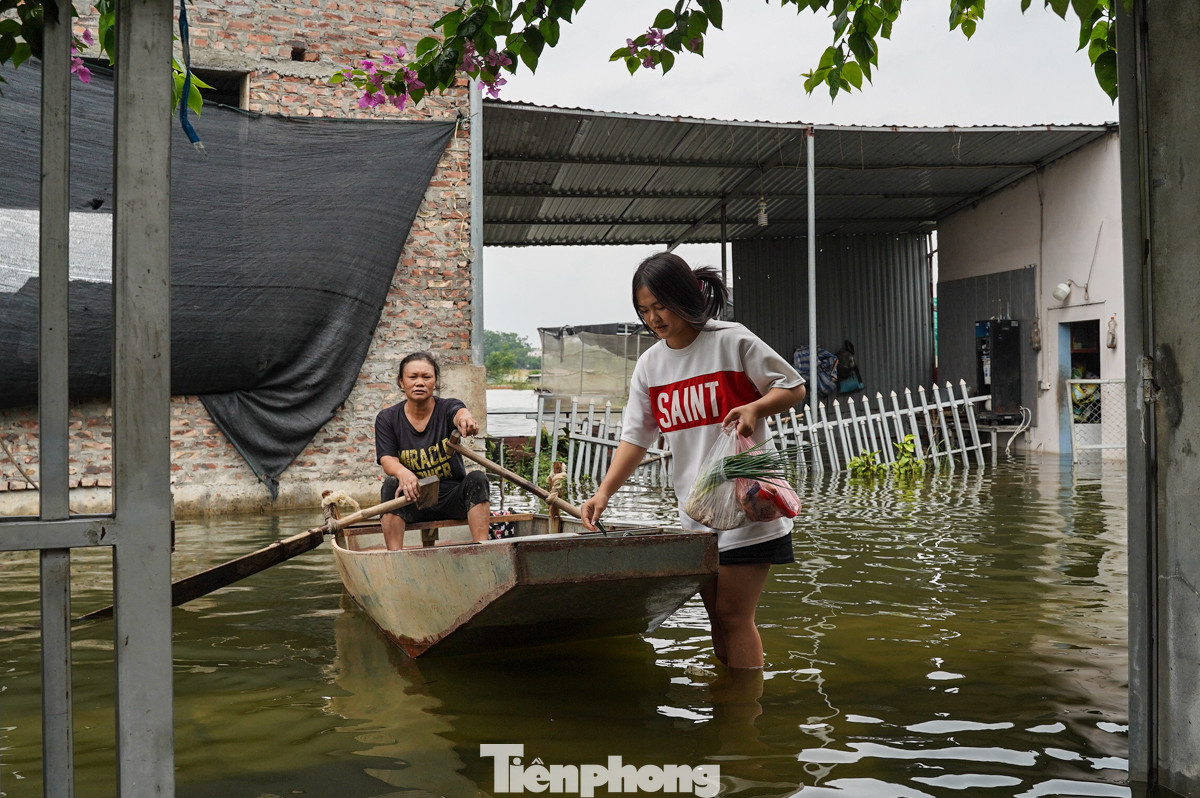 "Nhà tôi có 2 con gái, mưa gió này các con không thể đi học thêm hay gì cả. Đi chợ mua rau hay thịt cũng phải đi bằng thuyền", bà Nguyễn Thị Thảo chia sẻ.