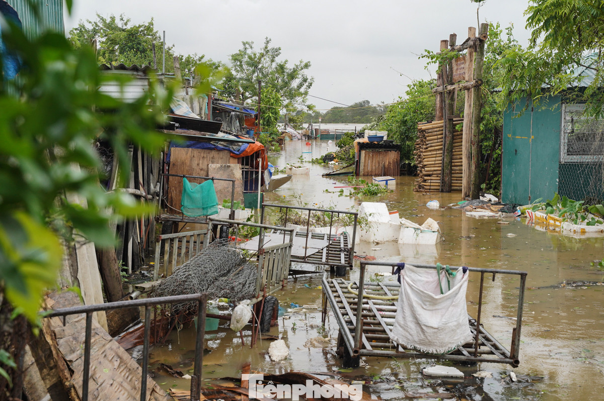 Khung cảnh tại tổ 3 phường Phúc Xá chiều nay mênh mông trong biển nước.