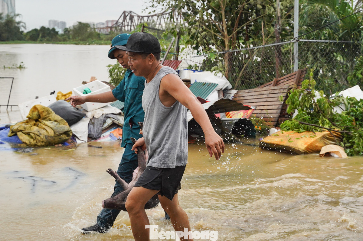 Để công tác di dời diễn ra nhanh chóng hơn, lực lượng tổ dân phố phường Phúc Xá đã nỗ lực hỗ trợ người dân.