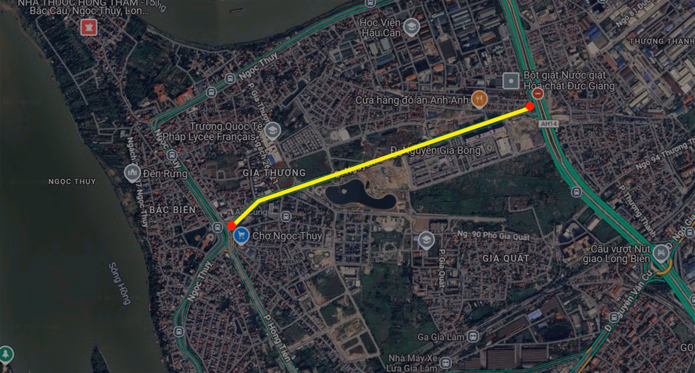 Vị trí tuyến đường Nguyễn Gia Bồng trên bản đồ. (Ảnh: Google Maps)